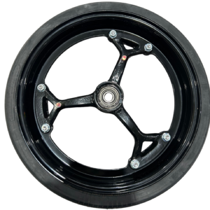 DEPTH WHEEL ASSY 410X110 FITTED WITH INTERGRATED MUD SCRAPER, 3 SPOKE RIM & 5203KYY2 BEARING - 300037