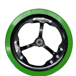 DEPTH WHEEL ASSY 400x80 WITH GREEN POLYURETHANE TYRE - 300070
