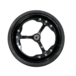 DEPTH WHEEL ASSY 410X110 FITTED WITH INTERGRATED MUD SCRAPER, 3 SPOKE RIM & 5203KYY2 BEARING - 300037